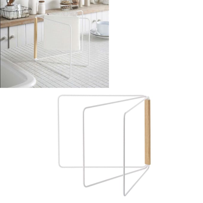 Support à torchons Séchage Multipurpose Sans perforation 3 bras Pliable Porte-torchons pour Cuisine Maison blanc