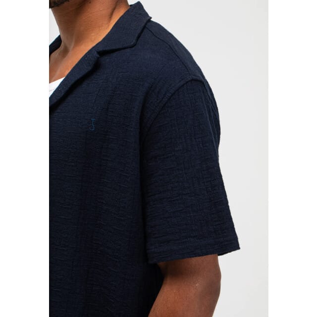 Doorknoop polo Butcher of Blue donkerblauw structuur deel van set