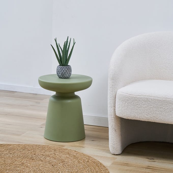 Bijzettafel Posio ronde salontafel 40 cm groen [en.casa]