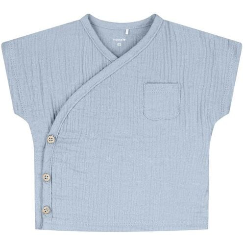 Prénatal newborn overslagshirt mousseline Light Water Blue 68 unisex
