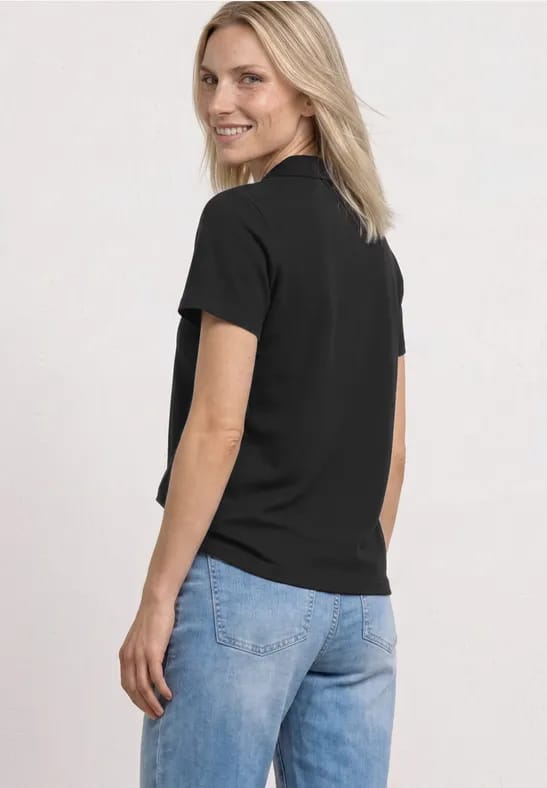 Poloshirt met korte mouwen en gespleten hals