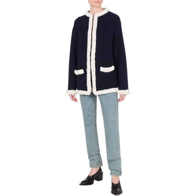 Moschino Superfine Lambswool Jacket Blue Maat: 48 | Lichte Jassen Outlet | Dames | Blauw