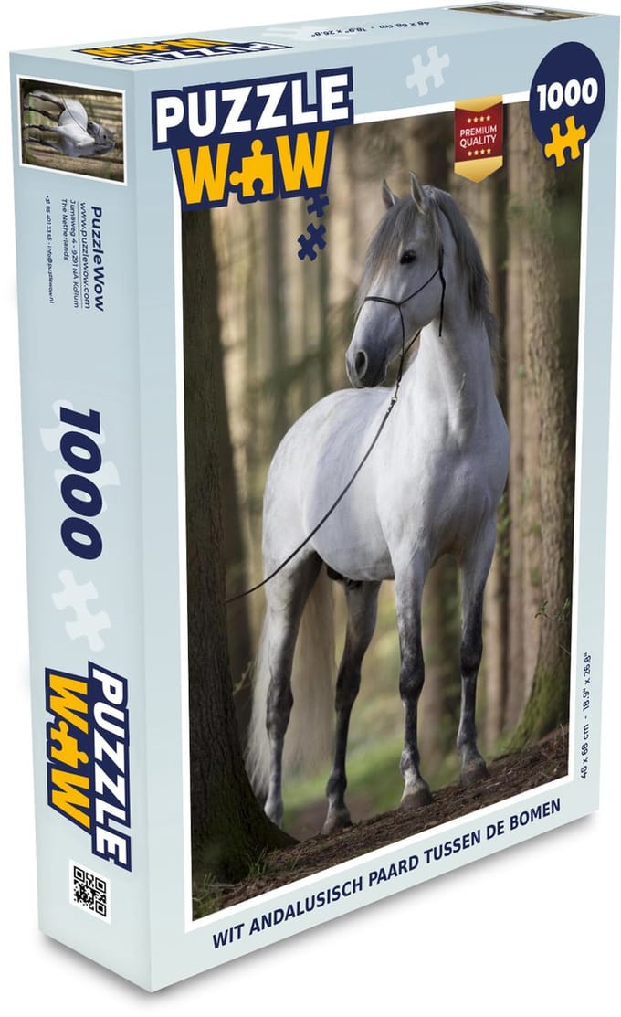 Puzzel Paard - Andalusiër - Wit - Legpuzzel - Puzzel 1000 stukjes volwassenen