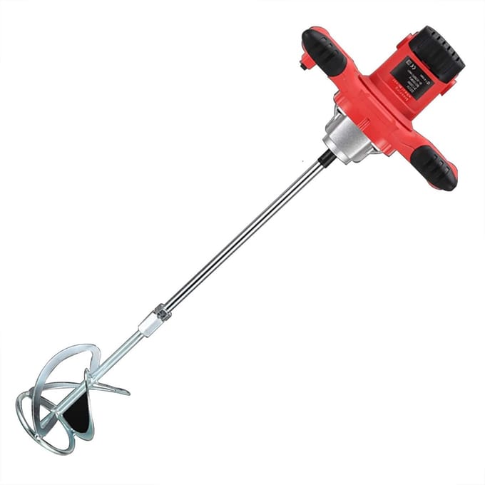 Elektrische Mixer - Gips Mengmachine - Verf Cement Mengen - 6 Snelheden Instelbaar - 2100W - Zwart