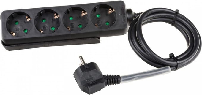 lightmaXX 4-fach Schuko-Steckleiste 3x 1,5mm², 1,5m, Schwarz - Meervoudige stekkerdoos