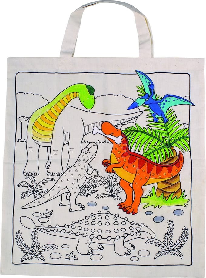 Goki Katoenen draagtas-Dinosaurus XL