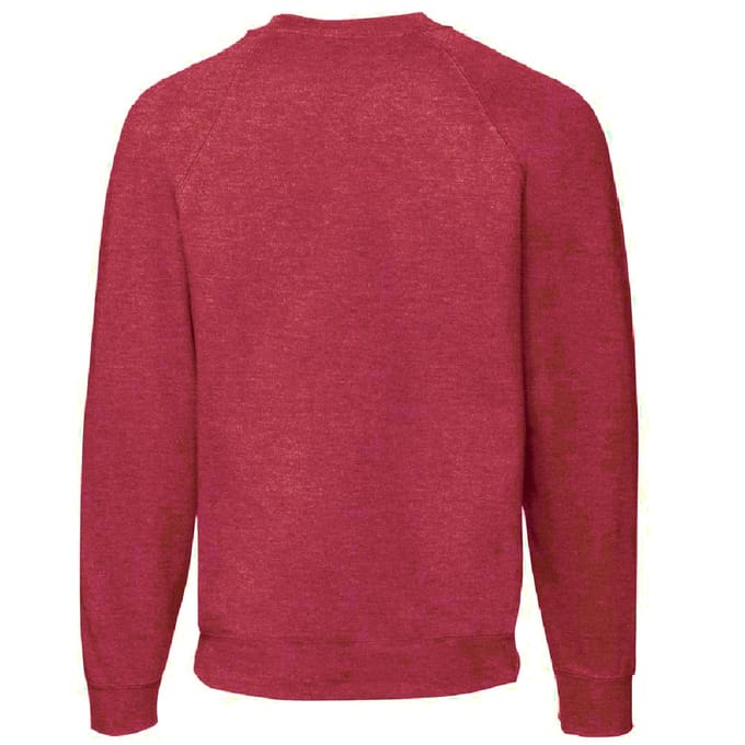 Fruit Of The Loom Heren Raglan Mouwen Belcoro® Sweatshirt (Heather Rood)