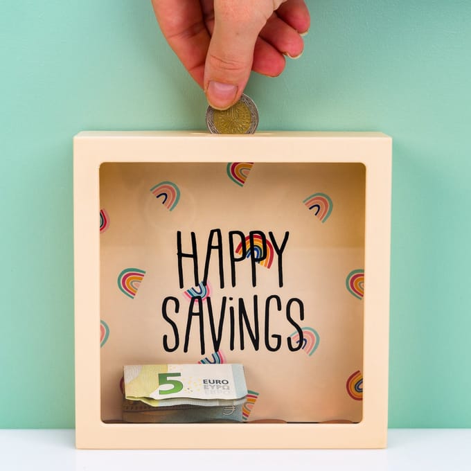 Transparante Spaarpot - Happy Savings van OOTB