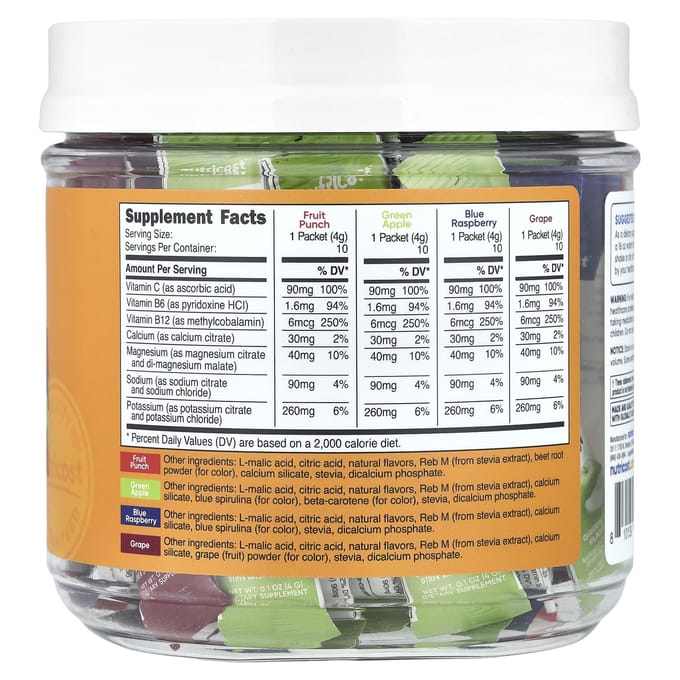 Électrolyte, Complexe d'hydratation avancée, Assortiment, 40 sachets sticks, 4G (0.14Oz) Chaque