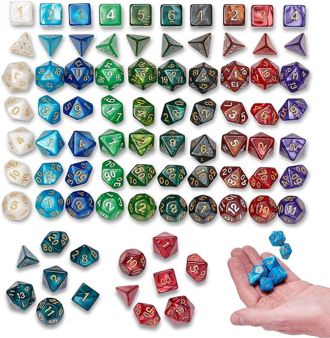 The Twiddlers – Dungeons & Dragons dobbelstenen - Acryl 140 stuks voor bordspellen