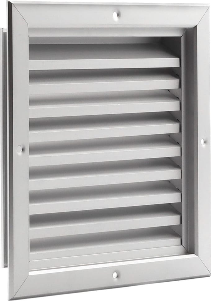 ALU gevelrooster vaste lamellen 200x200mm