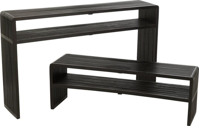 J-Line console Met Schap - hout - zwart - 2 stuks
