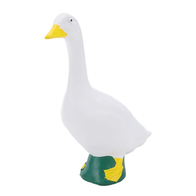 Wit Gans Beeld 18cm Hars Gans Figuur Ornament voor Buiten Tuin Veranda Desktop Decoratie white