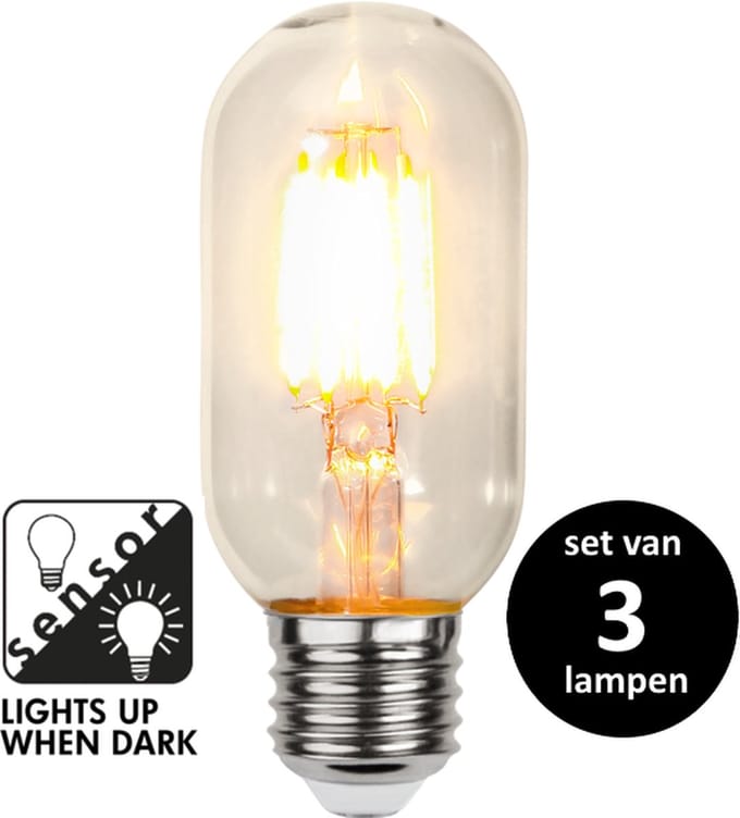Sensor staaflamp dag/nacht - Filament 4W - set van 3