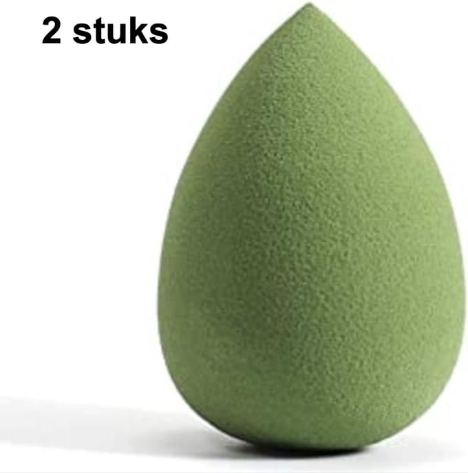 CHPN - Make-up sponsje - Spons - Blender - Blenden - Groen - Foundationspons - Spons voor make - up - Universeel - 2 stuks