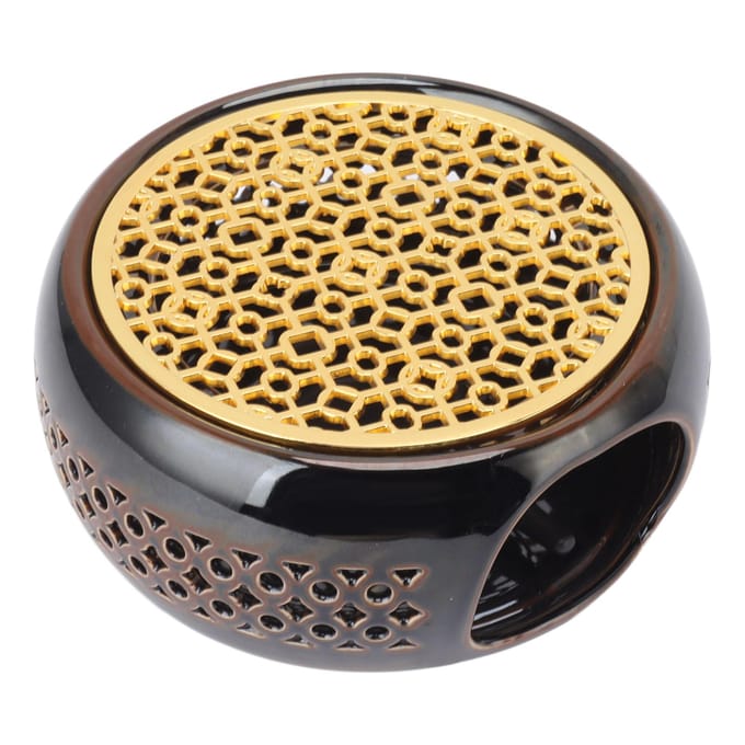 Bronsbruin Theelicht Theepot Warmer Hol Concaaf Uitziende Keramische Thee Theelicht Koffie Verwarmer black
