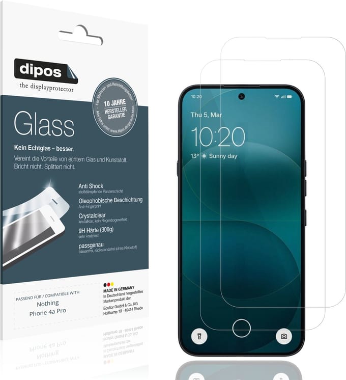 dipos – 2x Pantserfolie geschikt voor Nothing Phone 4a Pro | 9H Screenprotector