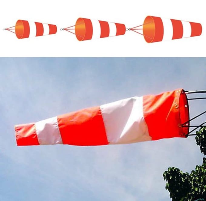 Allecto - Windzak - Windmeting - Lichtgewicht en duurzaam - Rood-wit