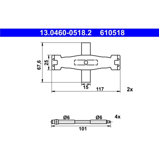 Montageset, remblokset ATE 13.0460-0518.2