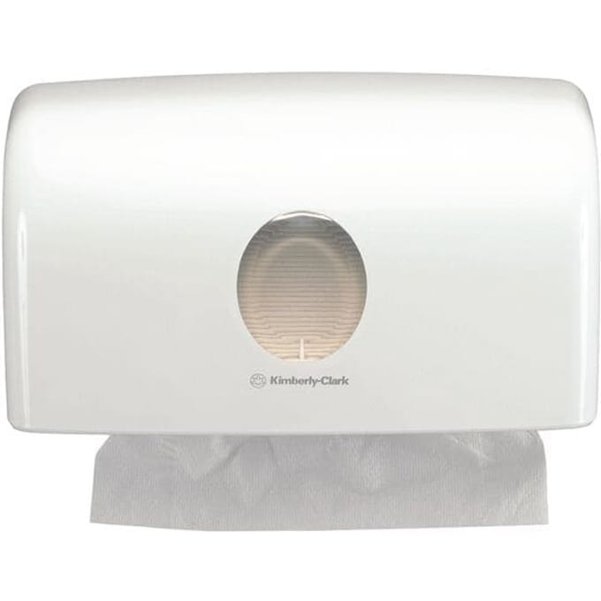 Kimberly-Clark Handdoekdispenser AQUARIUS, klein versie, uitname per vel, B 287 x D 142 x H 159 mm, wit