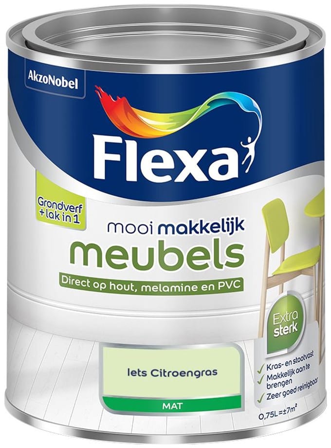 Flexa - Mooi Makkelijk Meubels Mat - Iets Citroengras - Mengverf - 750 Ml