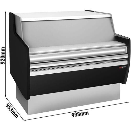 GGM Gastro Kassentisch - 990mm - Frontblende Schwarz Zilver / Zwart