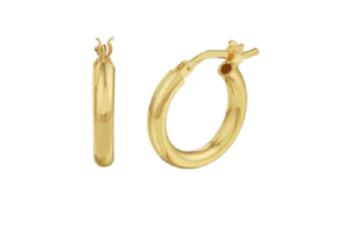 Schitterende 14K Gold Plated Zilveren Oorringen Rond 2 mm. MODEL 2 E