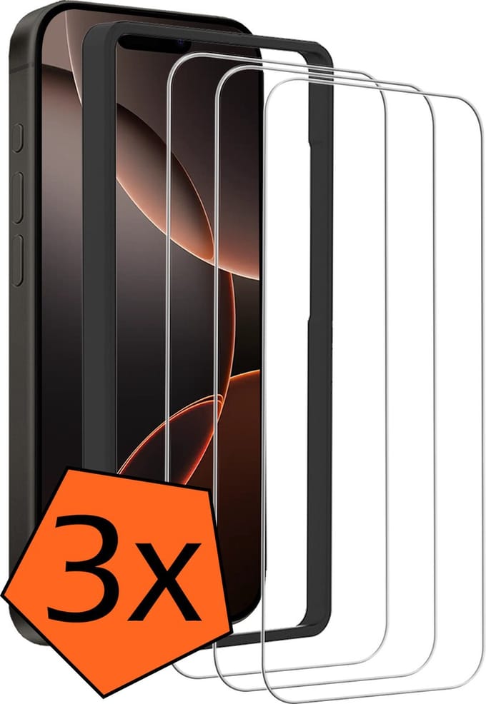 Screenprotector - 3 Stuks - Geschikt voor Apple iPhone 16 Pro Max - Met Installatie Frame - Gehard Glas - Beschermglas - Tempered Glass - Screen Protector