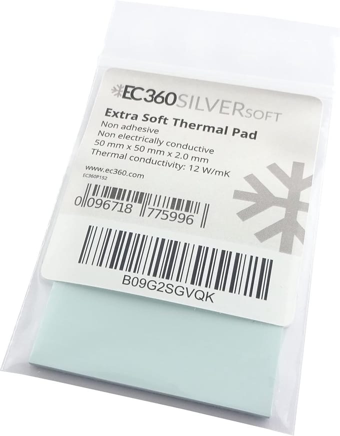Zeer Zachte Koelpasta Pad 12W/mK (50x50x2,0mm) voor CPU/GPU Koeling