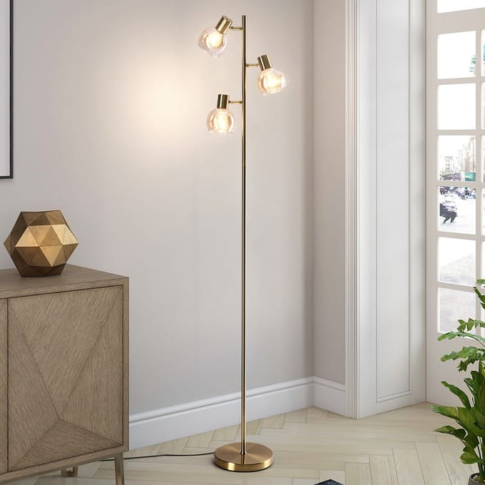 LumenXL - 3-lichts vloerlamp van amber glas - Pieta