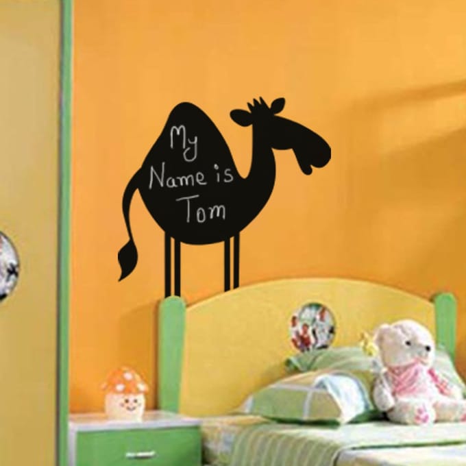 Schoolbordsticker - uitwisbare zelfklevende muurstickers - CAMEL - 30x30cm