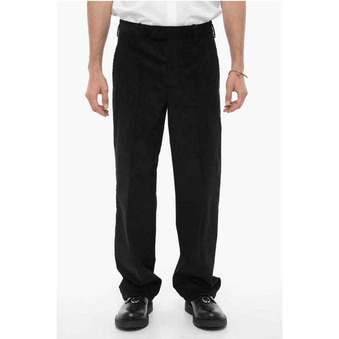 Losse corduroy broek in zwart