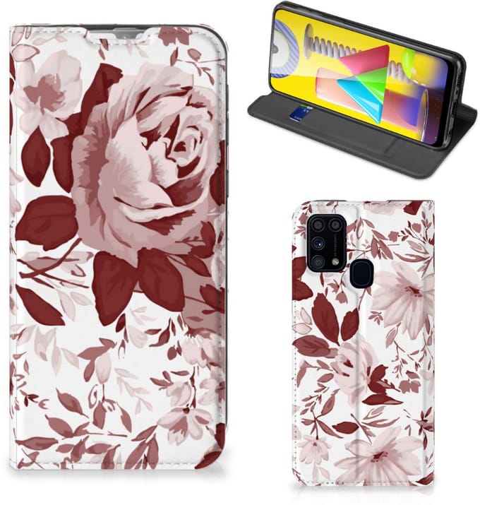 Bookcase Samsung Galaxy M31 Watercolor Flowers