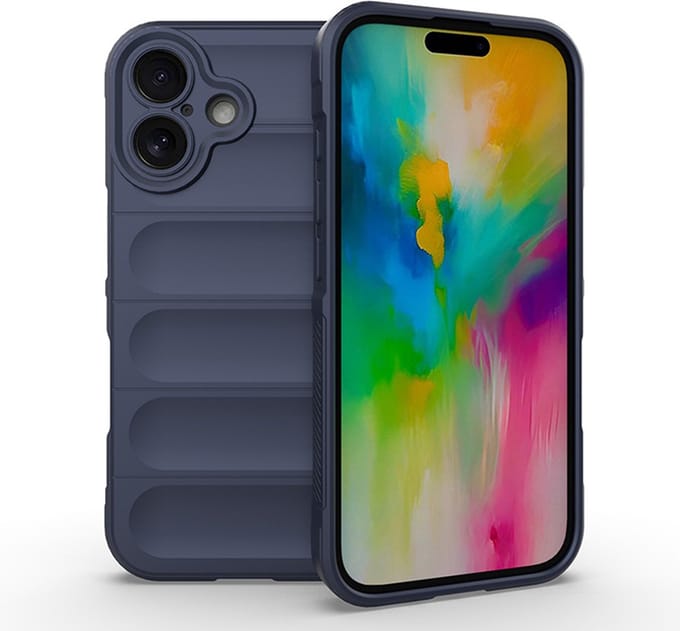 MobyDefend Hoesje - Geschikt voor iPhone 16 - TPU Gripcase - Blauw