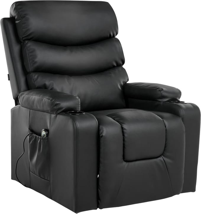 ETER - Relaxfauteuil elektrisch - Zwart - Kunstleer