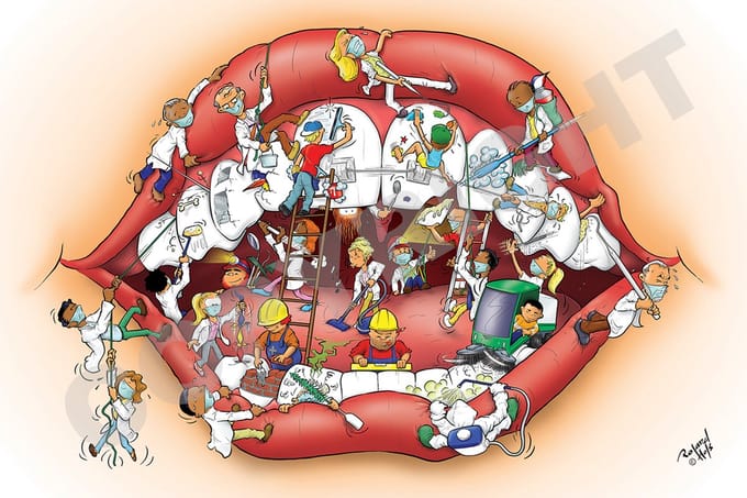 Grappige Tandarts Afspraakkaart - Cartoon 'Mond' - 2000 stuks