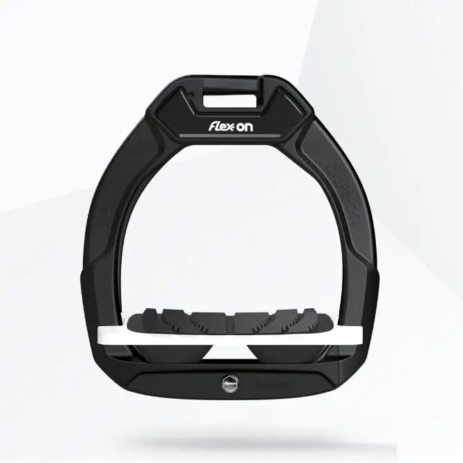 Veiligheidsstijgbeugels Paardrijden Hellend Grip Zwart/Wit/Zwart Kind Flex-On Safe-On