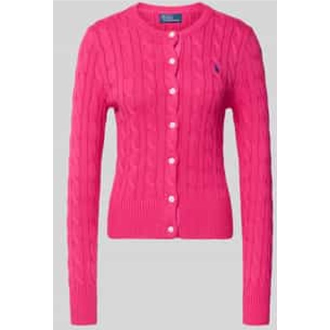 Slim fit gebreid jack met gestikt logo