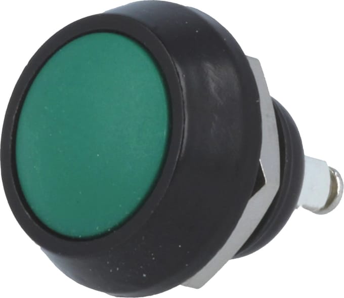 Push schakelaar - 12mm - SPST NO - 36V - Groen