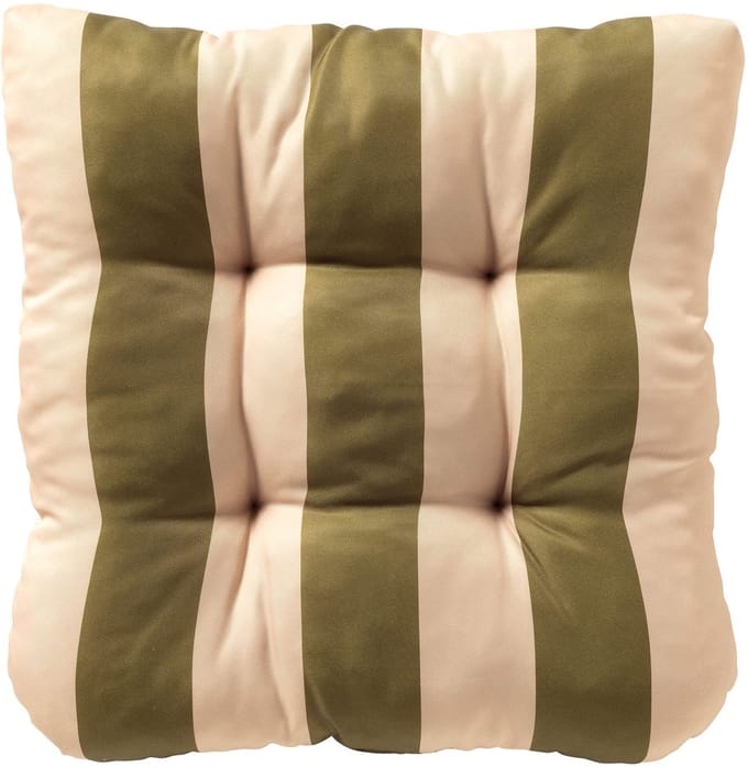 APRIL - stoelkussen 45x45 cm - gestreept - Olive Branch - groen, beige