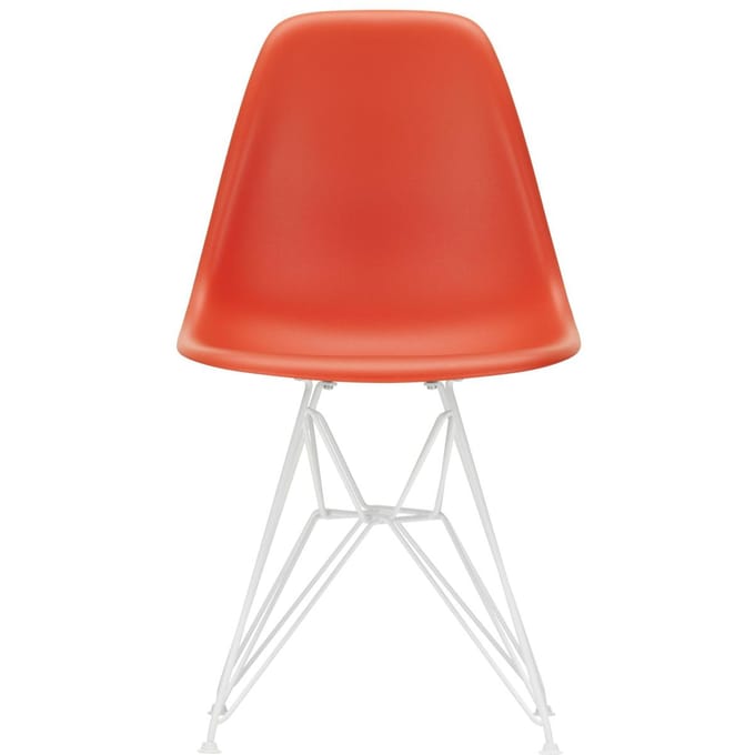 Vitra DSR Eames Plastic Side Chair - poppy red RE - wit - poppy red RE