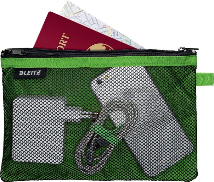 Leitz WOW etui met twee vakken maat L Groen