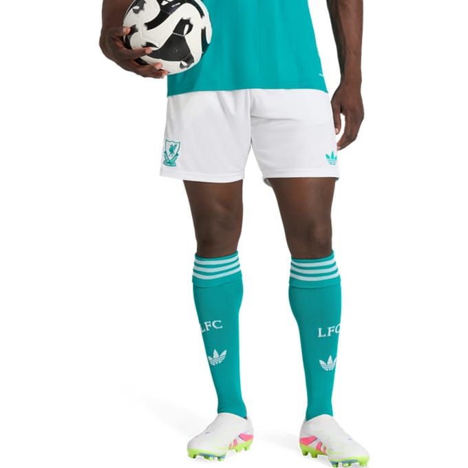 Adidas Liverpool Fc 25/26 Third Shorts Korte Broeken Heren - Wit - Maat S - Poly Mesh
