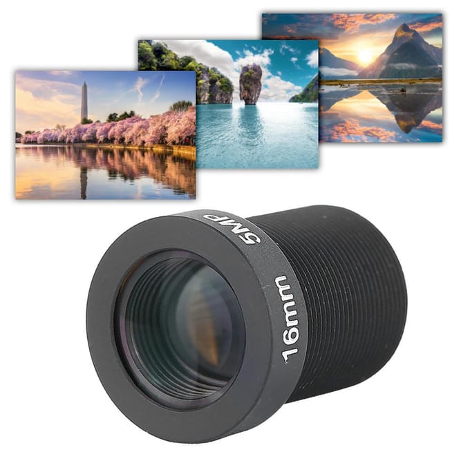 5MP 16mm HD Enkele Prime Lens Vervangend Accessoire voor Camera black