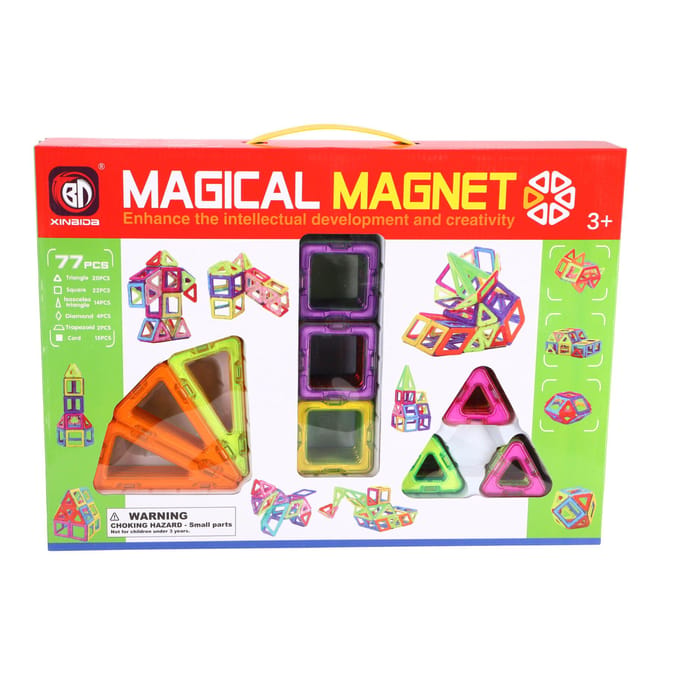 Magnetische tegels, diverse vormen - 77-delig - 5,5 cm