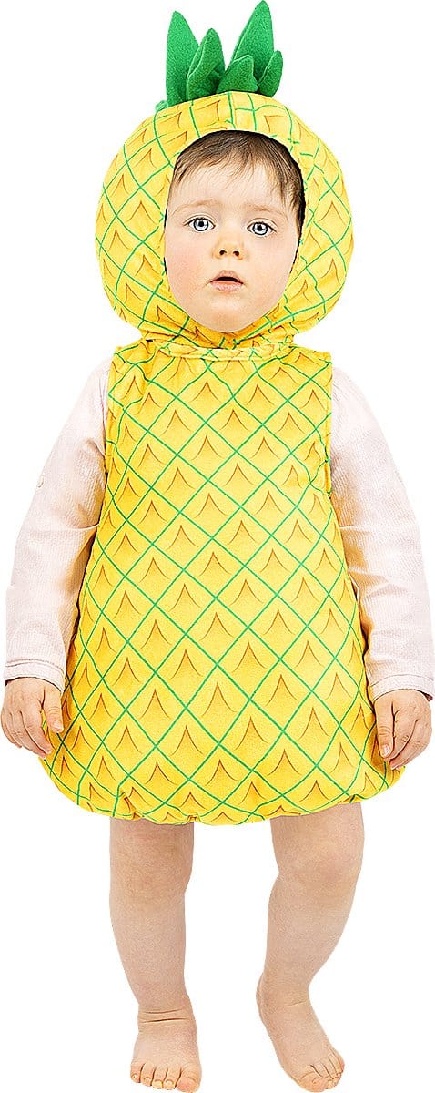 FUNIDELIA Ananas kostuum voor baby - Maat: 50 - 68 cm - Geel