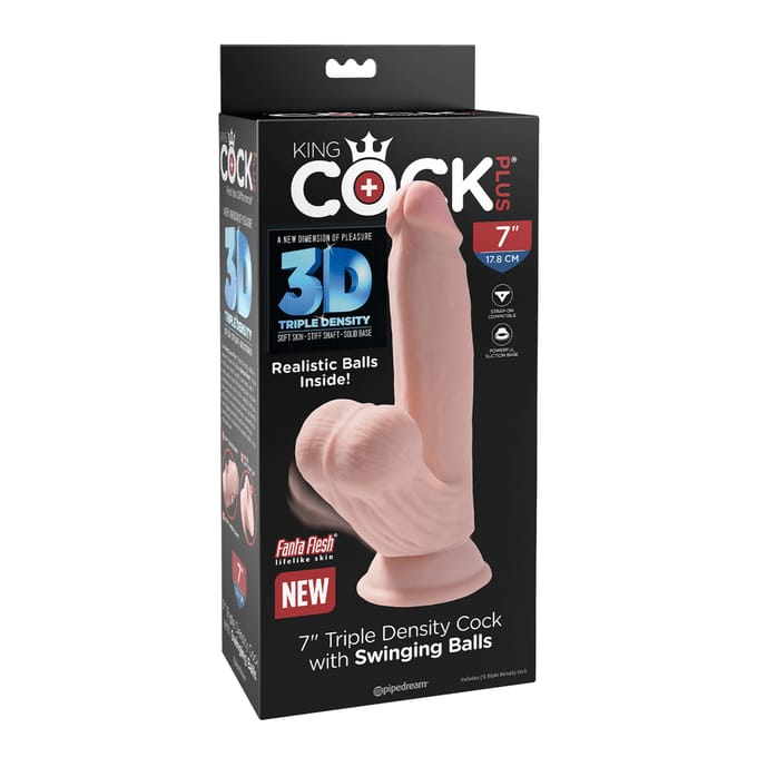 King Cock Plus Realistische Dildo Met bewegende Balzak - 21.5 cm