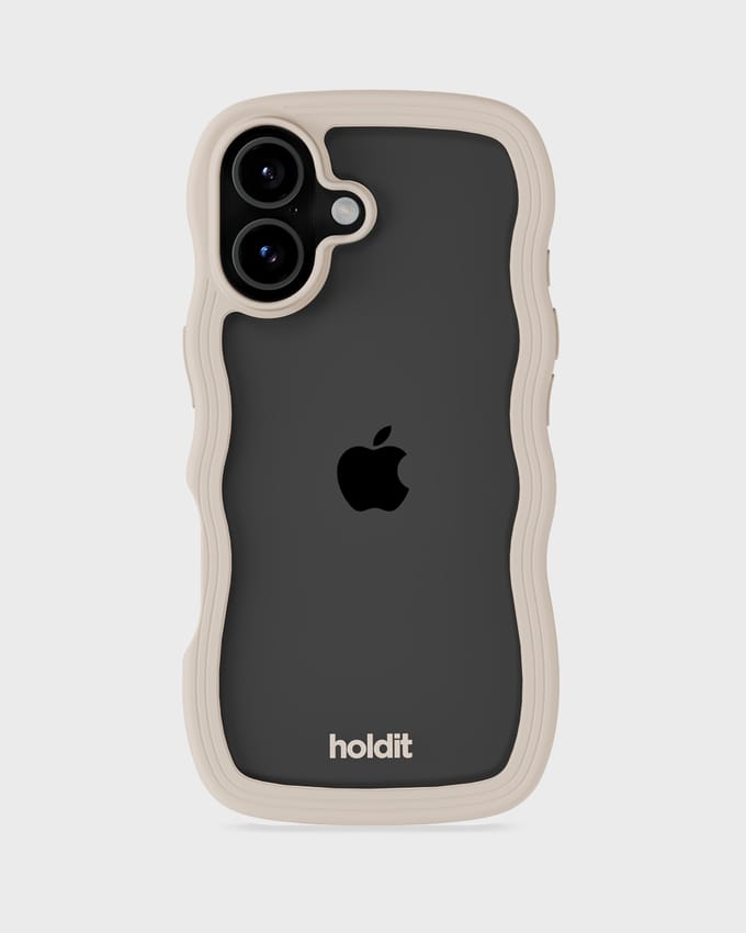 Holdit Wavy Case geschikt voor Apple iPhone 17 - Transparent / Light Beige