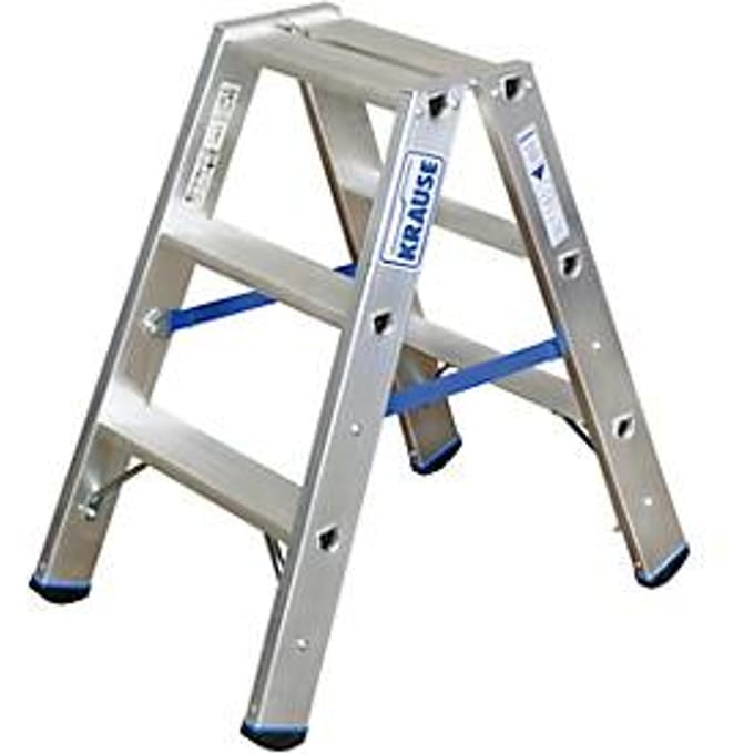 Dubbele trapladder van aluminium, 2 x 3 treden