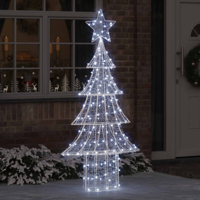 vidaXL Kerstboom 240 LED's Koudwit 180 cm Acryl